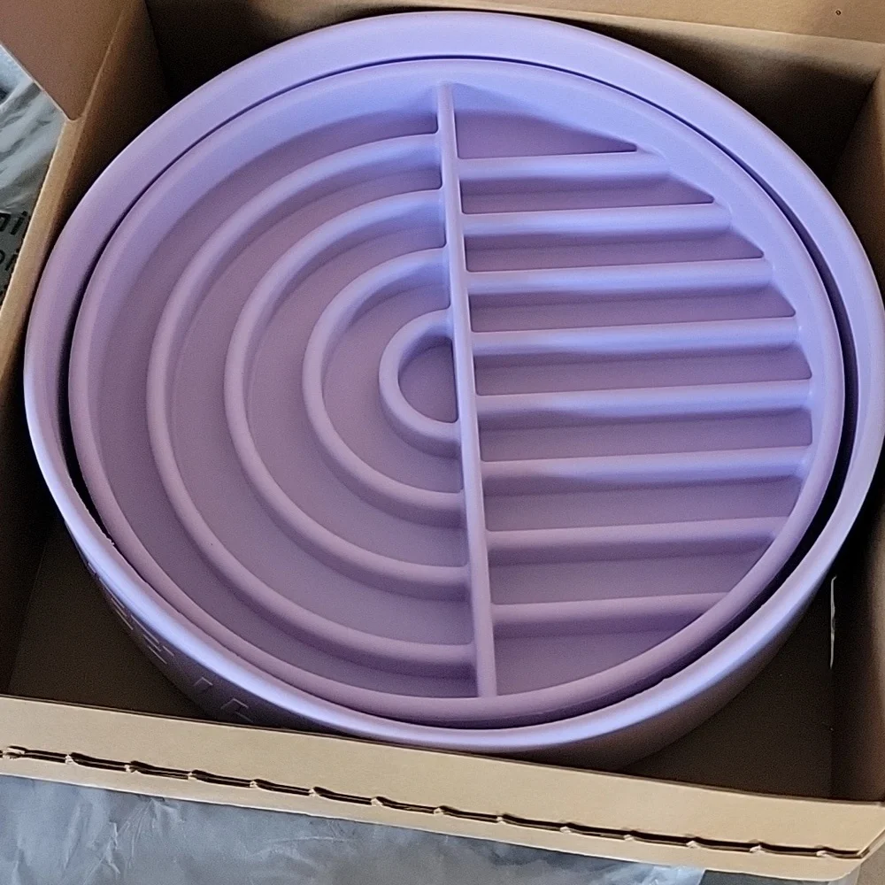 Veevao Purple Slow Feeder Dog Bowl